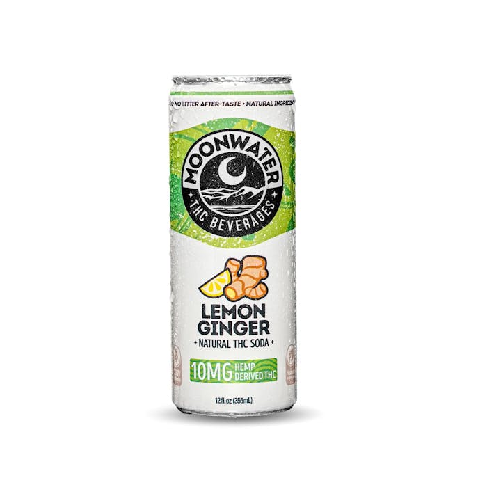 Moonwater Lemon Ginger 10mg Natural THC Soda