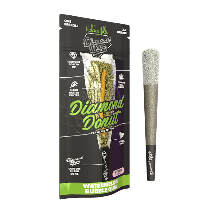 Hidden Hills Club Diamond Donut 2.2g THCA Hash Hole Pre-Roll