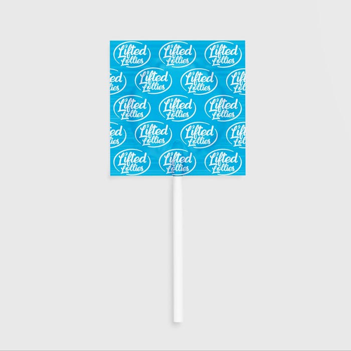Lifted Lollies Blue Raspberry 20mg Delta-9 THC + 10mg CBD Lollipop
