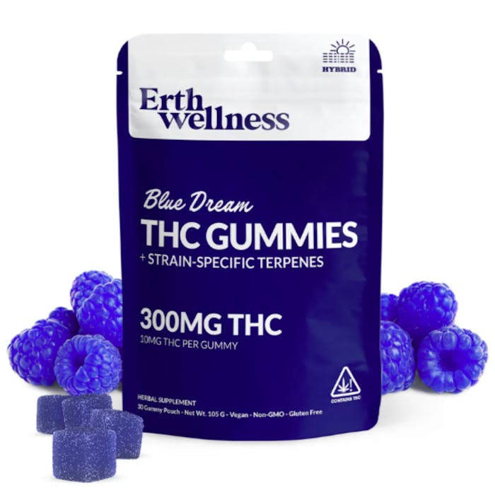 Erth Wellness - Blue Dream 20mg Delta-9 THC Gummies 2-Piece Sample Pack (Sativa-Dominant Hybrid, Blue Raspberry)